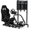 Supllueer Racing Sim cockpit con sedile ergonomico e supporto per monitor adatto per Logitech/Fanatec/Thrustmaster G27 G923 G920,50 mm grande tubo rotondo supporto simulatore di guida, no