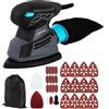 Cecotec Levigatrice Elettrica con Cavo PerfectSurface 125 Delta EasyGo, 130W, 13500rpm, Design Triangolare 140x140x80mm, Serbatoio Integrato, Include Accessorio FingerDetail, 12 Fogli, Borsa Trasporto