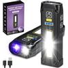 DARKBEAM Torcia UV 395nm luce nera, torce elettriche a LED EDC ad alto lumen USB-C torcia ricaricabile lampada di Wood, mini COB magnetico luce rossa - corrente di emergenza - urina, rilevatore di