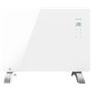 EVVO C Radiatore Elettrico Basso Consumo Vetro Bianco, 1.000 W, Wifi, Termostato Regolabile, Google Home Alexa, Telecomando, Timer, Stand Stand, Silenzioso, Antischizzo