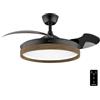 Cecotec Ventilatore da Soffitto con Luce Energysilence Aero 4320 Invisible Wood&Black. 35W. 6 Velocità. Pale Retrattili. Telecomando. Timer. Luce Integrata. Intensità Luminosa Regolabile