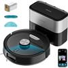 Cecotec Robot Aspirapolvere e Lavapavimenti Base Autosvuotamento Conga Y80 Dark. Navigazione Laser, 25000 Pa, Auton. 240min, Spazzola Silicone Pet, Sacco 3L, Bluetooth WiFi, App per Casa Sempre Pulita