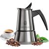 Cecotec Caffettiera Moka Express Piccolina 600. 300ml, 6 Tazze di Caffè, Acciaio Inox, Adatta a Tutte le Superfici, Filtro Premium, Valvola di Sicurezza, Manico Termoresistente, Design Elegante