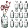 Relaxdays Vaso in Vetro Decorativo, Set 12 Vasetti per Fiori da Interno, HxD: 13x6 cm, Deco Centrotavola, Trasparente