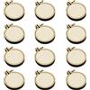 REBECASKYENS 12 mini pneumatici in legno punzonati per punto croce, telaio da ricamo rotondo, punto croce, artigianato, utensili per bricolage (3,5 cm x 3 cm, dimensioni esterne)