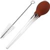 Westmark Pompetta per arrosto, con spazzolino di pulizia, Lunghezza: 28 cm, Plastica, Rosso/Trasparente, 15252270