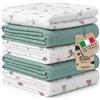 Kikido 5 Mussole Neonato 100% Cotone 5 St