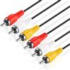 TNP Products TNP Cavo 3 RCA (4,5m / 15 FT) - 3 Cavi RCA per video composito, Scart audio jack video stereo, 2RCA M/M due schermature, Connettore jack filo cavo RCA, hi fi amplificatore ricevitore AV altoparlanti