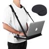 ALPHABET WONDERS Imbracatura per Laptop - Scrivania per Computer Regolabile Nera da Passeggio - Compatibile con la Maggior Parte dei Portatili (fino a 14 pollici) - Inlcude Tappetino per Mouse in Memory Foam