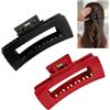FinalCool 2 Pezzi Fermagli per Capelli Flessibili in Silicone da Donna, Molletta Pinze per Capelli Morbida a Forma di Nuvola, Resistente e Antiscivolo, Adatta per Capelli Ricci, Radi e Folti (Nero + Rosso 10cm)