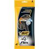 BIC - Set di 3 buste di 4 Rasoi Flex 4 (4 lame) + banda Lubrificante