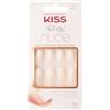 kiss new york KISS Collezione Salon Acrylic French Nude, Leilani, unghie finte nude di media lunghezza, include 28 unghie finte, colla per unghie, lima per unghie e stick per manicure