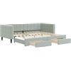 vidaXL Letto da giorno allungabile con cassetti grigio chiaro 90x200 cm in velluto