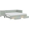 vidaXL Letto da giorno allungabile con cassetti grigio chiaro 90x200 cm in velluto
