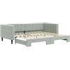 vidaXL Letto da giorno allungabile grigio chiaro 90x200 cm in velluto