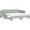 vidaXL Letto da giorno allungabile con materassi grigio chiaro 90x200 cm in velluto