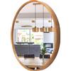 PIKA STOLARNIA PIKA Specchio da parete con cornice in legno (∅80 cm) - Specchio rotondo in legno rustico - Specchio rotondo per bagno, corridoio, soggiorno, camera da letto