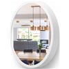PIKA STOLARNIA PIKA Specchio da parete con cornice in legno (∅37 cm) - Specchio rotondo in legno bianco - Piccolo specchio rotondo per bagno, ingresso, soggiorno, camera da letto