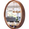 PIKA STOLARNIA PIKA Specchio da parete con cornice in legno (∅37 cm) - Specchio rotondo in legno di noce - Specchio rotondo per bagno, ingresso, soggiorno, camera da letto