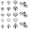 ZS 14G Acciaio Chirurgico Filettato Internamente Dermal Anchor Base Microdermals Piercing per Uomo/Donna, 14/15PCS CZ Dermal Anchor Tops 2.5mm 3mm 4mm Microdermal Piercing Kit (A)