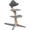 Stokke Nomi® Seggiolone Pappa Evolutivo in Legno, Naturale Grigio | Seggiolone evolutivo in legno, regolabile senza attrezzi, favorisce una seduta attiva, da 6 mesi.