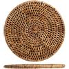 H&H Sottopentola Tondo in Rattan Marrone Naturale - 18 cm - Realizzato a Mano, Elegante e Resistente, Perfetto per Proteggere Tavoli e Superfici