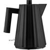 Alessi Plissé MDL06/1BUK - Bollitore Elettrico di Design, in Resina Termoplastica, Presa Inglese 2400W, 100cl, Nero