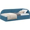 vidaXL Cornice del letto ad angolo Blu 90 cm x 200 cm Velluto