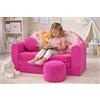 Pro Cosmo Divano letto pieghevole per bambini con funzione letto Perfetto per giocare e dormire - Con materasso, cuscino e pouf sfoderabili - 98x168x59 cm - H3 Rosa - Orsetto di peluche con un cuore