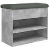 vidaXL Panca Porta Scarpe Grigio Cemento 62x32x50cm Legno Multistrato