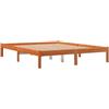vidaXL Giroletto senza Materasso Marrone Cera 160x200 cm Legno di Pino