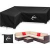 Kipiea Coperture per mobili da giardino a forma di L Impermeabili, Copertura per divano angolare da esterno 420D Tessuto Oxford Antivento, Anti-UV, Resistenti agli Strappi - ( 200x250x85x78/61cm)