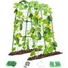 MYMULIKE Traliccio per aiuola rialzata, da giardino, a forma di U, per piante rampicanti all'aperto, arco in metallo, per piante di pomodori, piselli, zucchine, cetrioli, 80 x 76 x 120 cm (L x L x A), piccolo