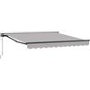 LKJephalotrop Tenda da sole 300 x 250 cm, con braccio snodato, grigio chiaro, a mezza cassetta, retrattile, con manovella e telecomando, telaio verniciato a polvere, per giardino, balcone