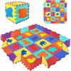 Facarler Tappetino puzzle per bambini, 145 x 145 cm, 36 pezzi, schiuma EVA senza BPA, bordo convertibile in barriera, antiscivolo, impermeabile, ideale per gattonare, gioco interno/esterno