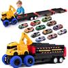 Havnidy Trasporto Truck auto giocattolo per ragazzi 3, 4, 5, 6 anni, pieghevole, con 12 auto ritirate, giocattolo da costruzione, regalo per compleanni e Natale