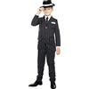 Funidelia | Costume da Gangster Nero Anni 20 per Bambino Taglia 7-9 Anni Anni 20, Cabaret, Charleston, Decenni - Multicolore