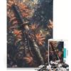 JIANGENNF Puzzle da 1000 pezzi per ragazzi Lama dell'Autunno Dorato, giochi divertenti, attività divertenti da fare a casa, gioco dal design accattivante 38x26cm