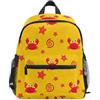 GAIREG Zaino per bambine e ragazzi, carino rosso granchi cartone animato mini borsa da viaggio con targhetta per nome,, Carino Rosso Cartoon Granchi, 6-8 Years, Zaini Carino