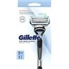 Gillette Skinguard Sensitive Rasoio Barba Uomo, 2 Lamette, Grigio