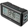 TFA Dostmann Sveglia digitale radiocontrollata BOXX2, 60.2562.01.GB, da comodino, due sveglie attivabili separamente, con termoigrometro, nero