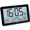 TFA Dostmann Orologio da parete radiocontrollato digitale, indicatore della temperatura ambiente, 60.2568.01, ampio display, indicazione del giorno della settimana e della data, funzione sveglia, nero