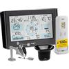TFA Dostmann stazione meteo Weather Pro, 35.1161.01, con pluviometro, anemometro e sensore esterno, previsioni del tempo, radiocontrollata, temperatura e umidità, pressione atmosferica, nero