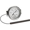 TFA Dostmann termometro da forno, analogico, per pizza, acciaio inox, 0°C - 500°C, per BBQ, barbecue, pirometro, forno a legna, forno a pietra, da fissare o avvitare, 14.1037.60