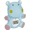 TFA Dostmann Termometro Digitale da Bagno per Neonati, HIPPO, Adatto Anche per Bambini, Anziani, Anche per Piscine, Idromassaggio, a Forma di Ippopotamo, Altezza 9.8 cm, Blu