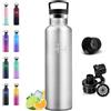 Motswedi Borraccia Termica 1000 ml, 18/8 Acciaio Inox, Bottiglia Termica, Riutilizzabile, Borracce Termiche, a Prova di Perdita, Bottiglia acqua per Sport, Yoga, Ufficio - Acciaio Inossidabile