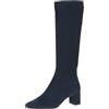 CAPRICE Stivali da donna alti con tacco al ginocchio vegani, Blu (Navy Stretch), 37 EU