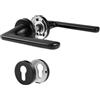 BEILEIOU Maniglie per porte interne, set di maniglie in acciaio inossidabile, moderne, Türklinke per porta d'ingresso e porte interne, cilindro profilato PZ nero, ideale per la tua casa o ufficio (1, Nero