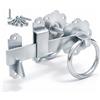 ZAVIA Chiavistello per cancello ad anello argento per cancelli in legno, zincato, 150 mm, placcato in zinco brillante (BZP) Maniglia ad anello solida per cancelli da giardino e chiusure per serratura