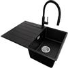PRIMAGRAN Lavandino da Cucina Nero - Copenhagen Top, 70x50cm